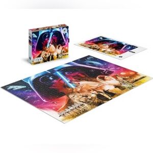 Star Wars Silver Select Edition 1000-Piece Buffalo Games Puzzle with Poster!